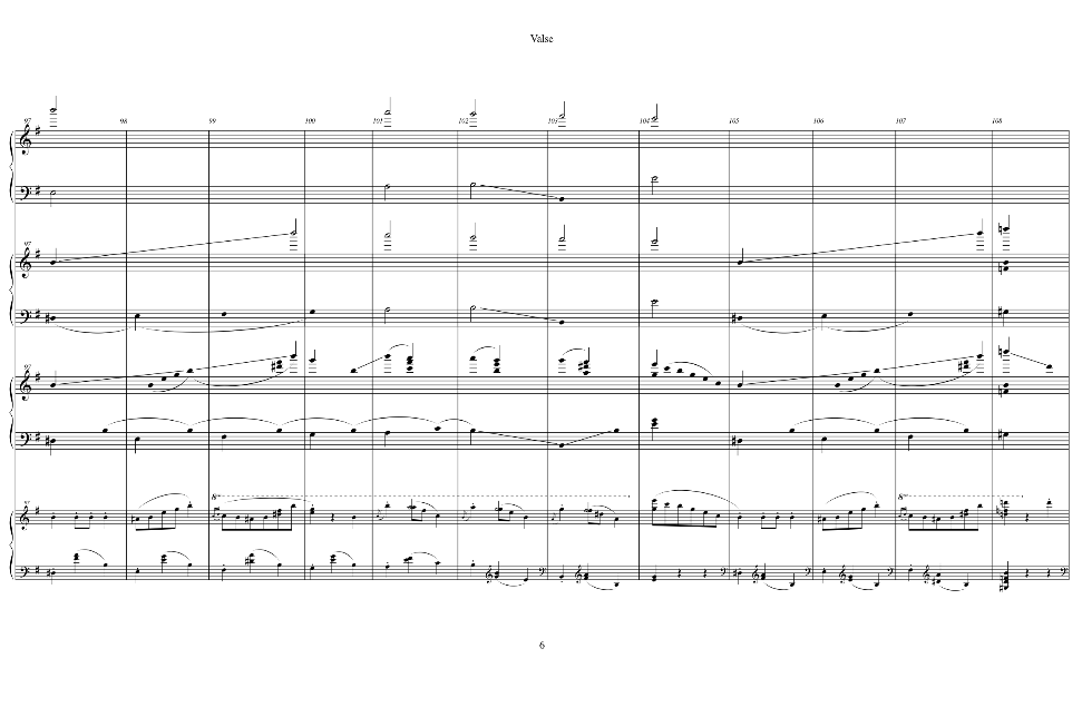 Special Graphic Notation example used to create a Schenkerian analysis